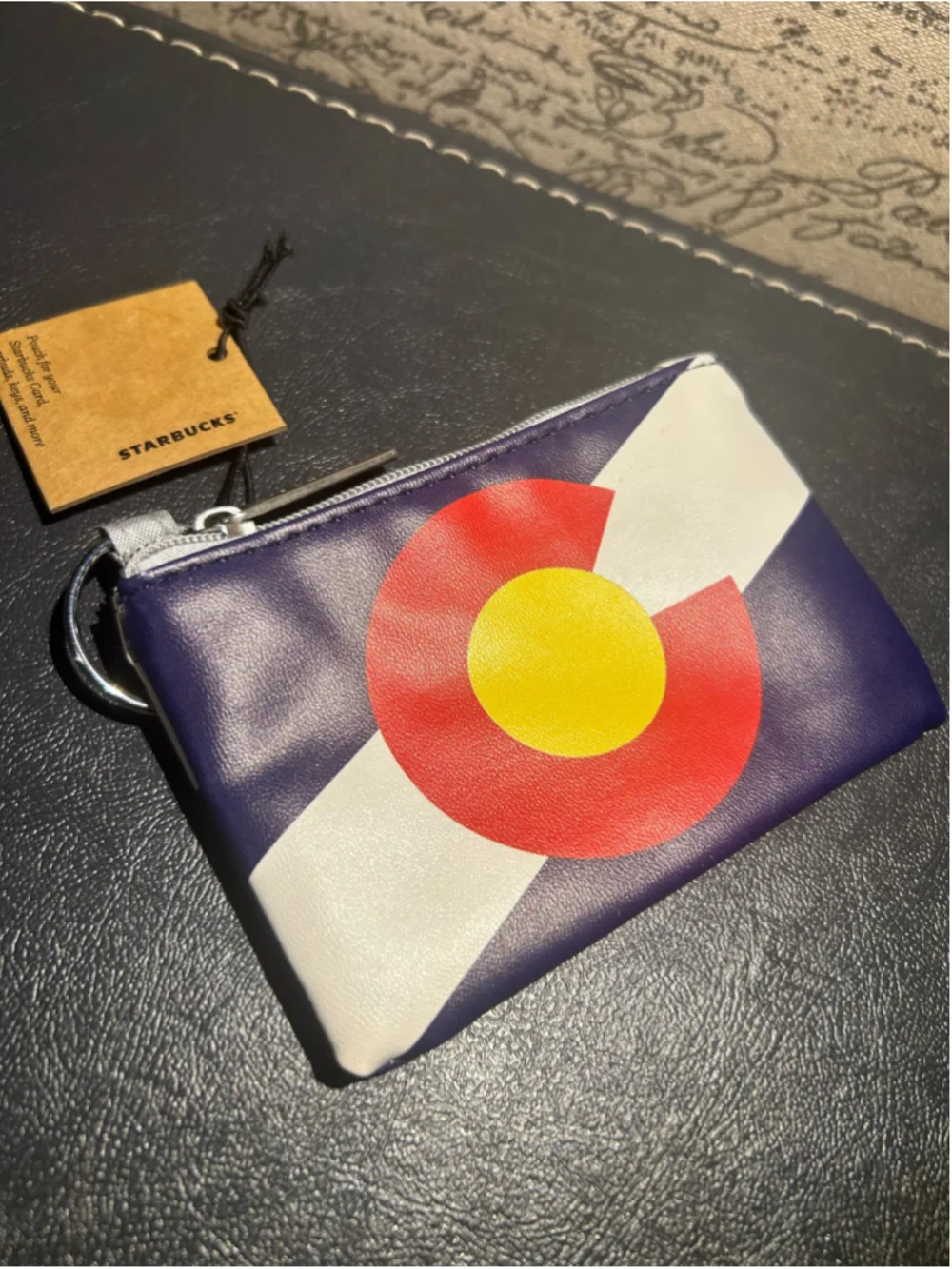 Starbucks Women's Colorado Flag Card Pouch One Size Blue Red